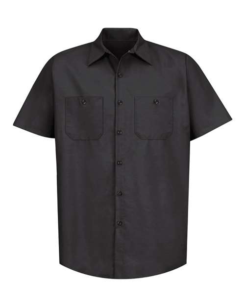 Red Kap Industrial Short Sleeve Work Shirt - Tall Sizes SP24T - Black