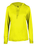 Badger Women's B-Core Long Sleeve Hooded T-Shirt 4165 - Safety Yellow
