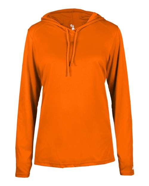 Badger Women's B-Core Long Sleeve Hooded T-Shirt 4165 - Burnt Orange