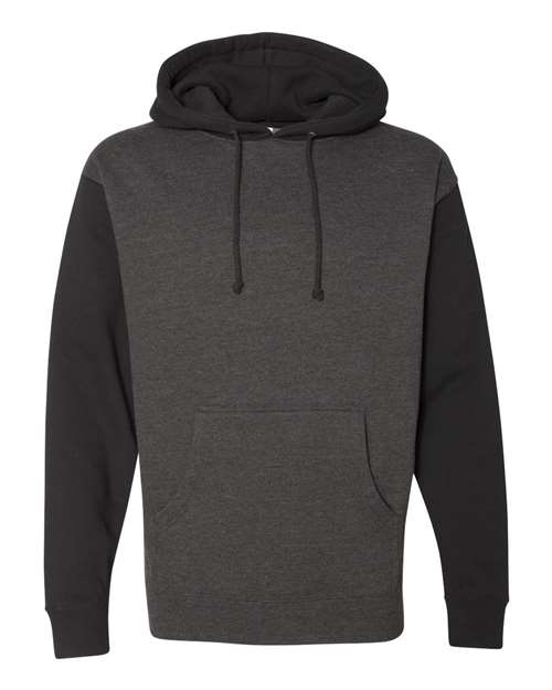 Independent Trading Co. Heavyweight Hooded Sweatshirt IND4000 - Charcoal Heather/ Black