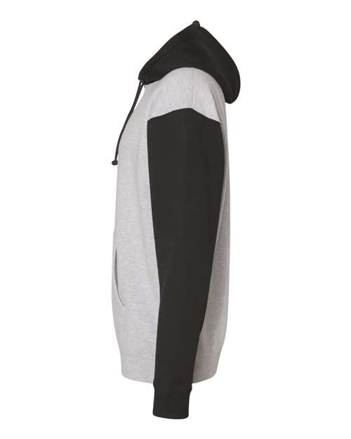 Independent Trading Co. Heavyweight Hooded Sweatshirt IND4000 - Grey Heather/ Black