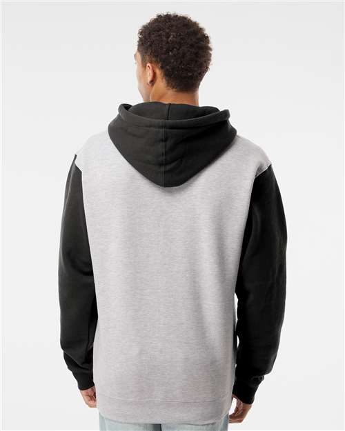 Independent Trading Co. Heavyweight Hooded Sweatshirt IND4000 - Grey Heather/ Black