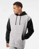 Independent Trading Co. Heavyweight Hooded Sweatshirt IND4000 - Grey Heather/ Black