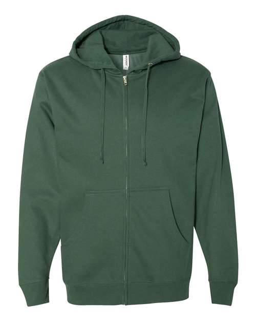 Independent Trading Co. Midweight Full-Zip Hooded Sweatshirt SS4500Z - Alpine Green