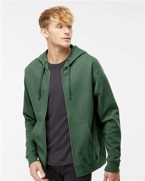 Independent Trading Co. Midweight Full-Zip Hooded Sweatshirt SS4500Z - Alpine Green