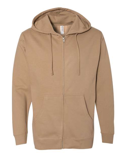 Independent Trading Co. Midweight Full-Zip Hooded Sweatshirt SS4500Z - Sandstone