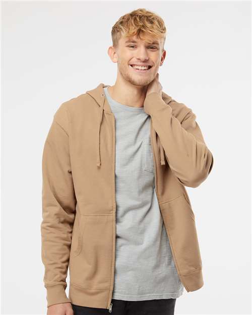 Independent Trading Co. Midweight Full-Zip Hooded Sweatshirt SS4500Z - Sandstone