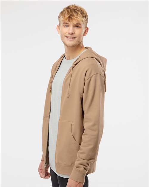 Independent Trading Co. Midweight Full-Zip Hooded Sweatshirt SS4500Z - Sandstone