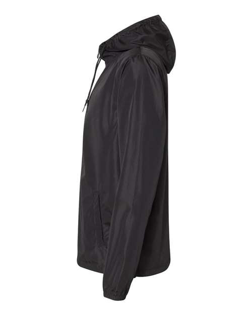 Independent Trading Co. Lightweight Windbreaker Full-Zip Jacket EXP54LWZ - Black