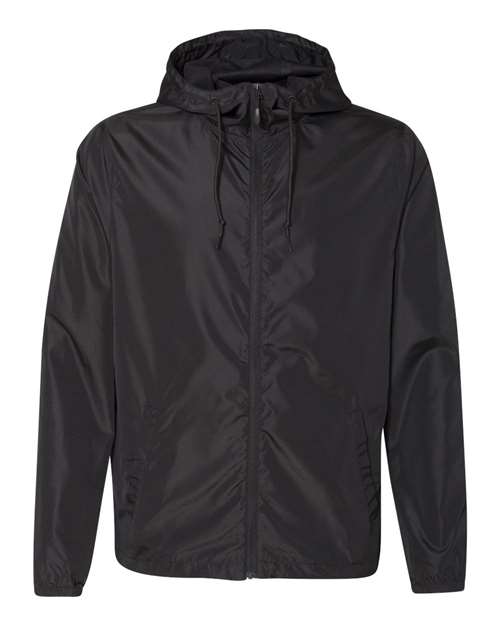 Independent Trading Co. Lightweight Windbreaker Full-Zip Jacket EXP54LWZ - Black