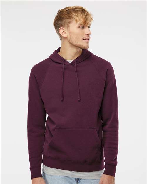 Independent Trading Co. Special Blend Raglan Hooded Sweatshirt PRM33SBP - Maroon