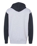Independent Trading Co. Heavyweight Hooded Sweatshirt IND4000 - Grey Heather/ Slate Blue