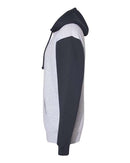 Independent Trading Co. Heavyweight Hooded Sweatshirt IND4000 - Grey Heather/ Slate Blue