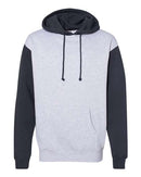 Independent Trading Co. Heavyweight Hooded Sweatshirt IND4000 - Grey Heather/ Slate Blue