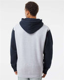 Independent Trading Co. Heavyweight Hooded Sweatshirt IND4000 - Grey Heather/ Slate Blue