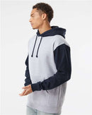 Independent Trading Co. Heavyweight Hooded Sweatshirt IND4000 - Grey Heather/ Slate Blue