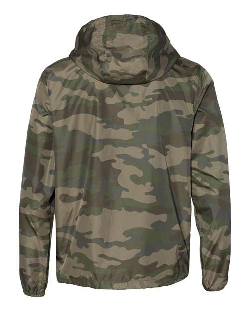 Independent Trading Co. Lightweight Windbreaker Full-Zip Jacket EXP54LWZ - Forest Camo