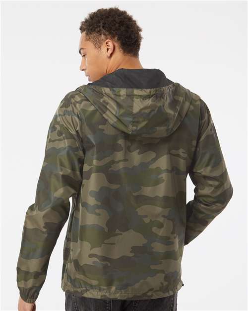 Independent Trading Co. Lightweight Windbreaker Full-Zip Jacket EXP54LWZ - Forest Camo