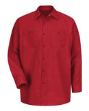 Red Kap Industrial Long Sleeve Work Shirt - Tall Sizes SP14T - Red