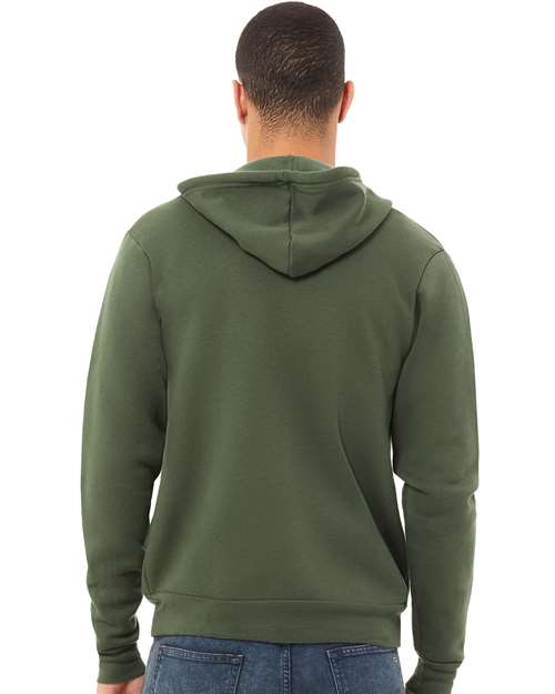 BELLA + CANVAS Sponge Fleece Full-Zip Hoodie 3739 - Military Green