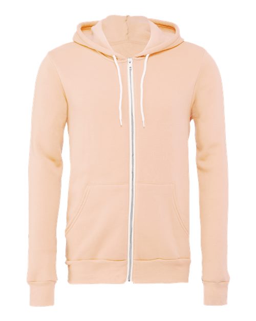BELLA + CANVAS Sponge Fleece Full-Zip Hoodie 3739 - Peach