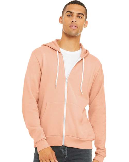 BELLA + CANVAS Sponge Fleece Full-Zip Hoodie 3739 - Peach