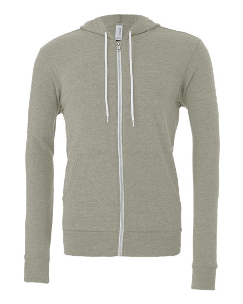 BELLA + CANVAS Sponge Fleece Full-Zip Hoodie 3739 - Heather Stone