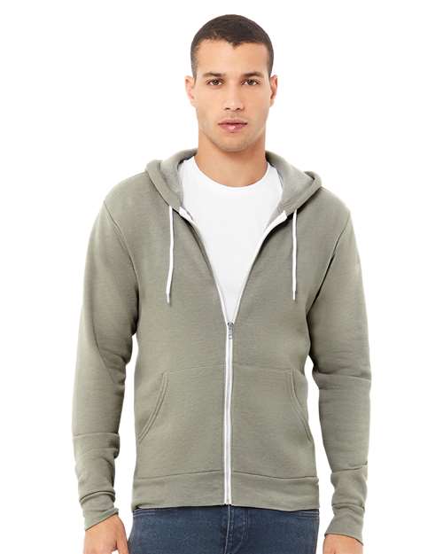 BELLA + CANVAS Sponge Fleece Full-Zip Hoodie 3739 - Heather Stone
