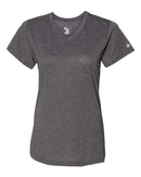 Badger Women’s Triblend Performance V-Neck Short Sleeve T-Shirt 4962 - Black Heather