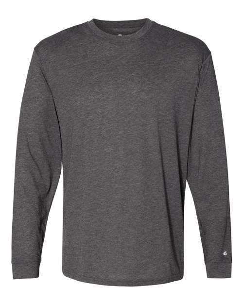Badger Triblend Performance Long Sleeve T-Shirt 4944 - Black Heather