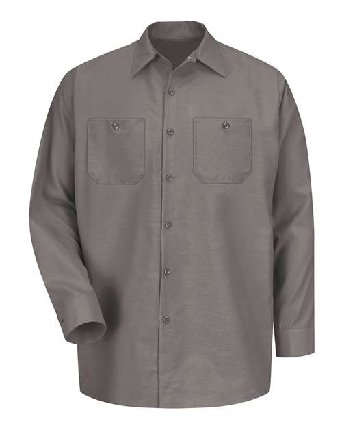 Red Kap Industrial Long Sleeve Work Shirt - Tall Sizes SP14T - Grey