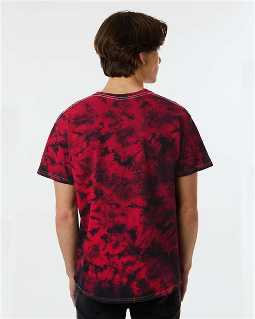 Dyenomite Crystal Tie-Dyed T-Shirt 200CR - Black/ Red Crystal
