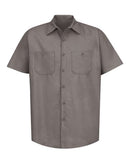 Red Kap Industrial Short Sleeve Work Shirt - Tall Sizes SP24T - Grey