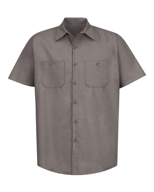 Red Kap Industrial Short Sleeve Work Shirt - Tall Sizes SP24T - Grey