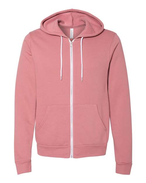 BELLA + CANVAS Sponge Fleece Full-Zip Hoodie 3739 - Mauve