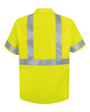 Red Kap High Visibility Safety Short Sleeve Work Shirt - Tall Sizes SS24HVT