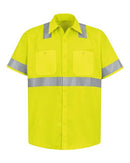 Red Kap High Visibility Safety Short Sleeve Work Shirt - Tall Sizes SS24HVT