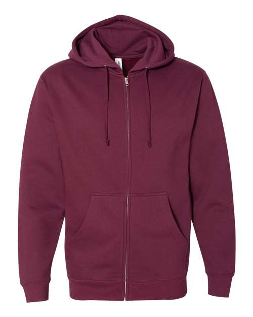 Independent Trading Co. Midweight Full-Zip Hooded Sweatshirt SS4500Z - Maroon