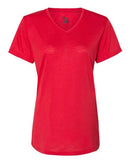 Badger Women’s Triblend Performance V-Neck Short Sleeve T-Shirt 4962 - Red Heather