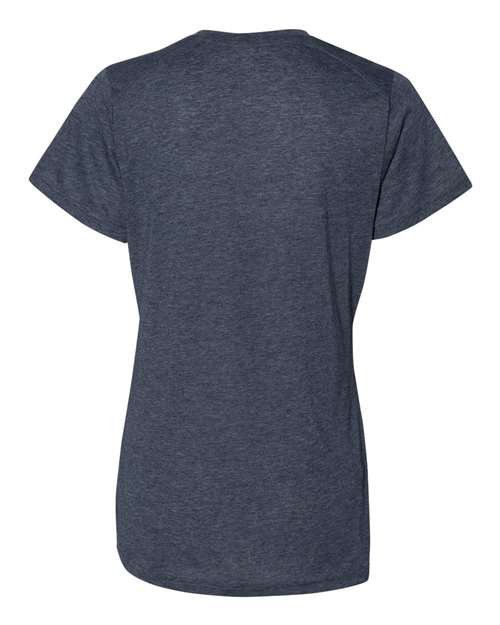 Badger Women’s Triblend Performance V-Neck Short Sleeve T-Shirt 4962 - Navy Heather