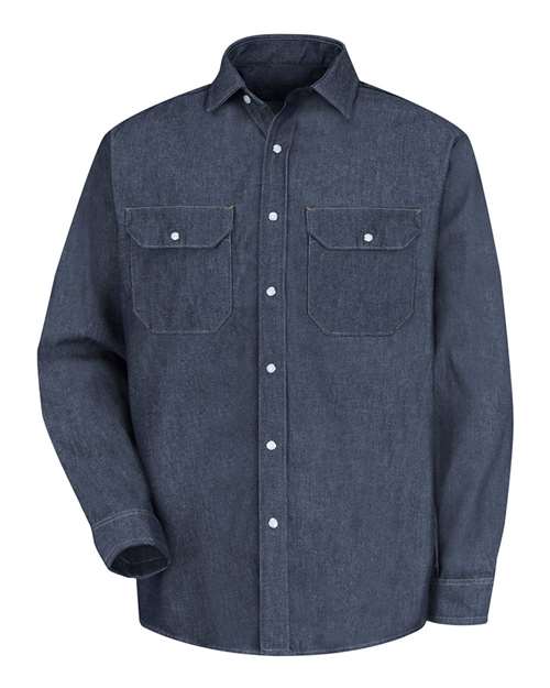 Red Kap Deluxe Denim Long Sleeve Shirt - Tall Sizes SD78T