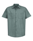 Red Kap Industrial Short Sleeve Work Shirt - Tall Sizes SP24T - Light Green