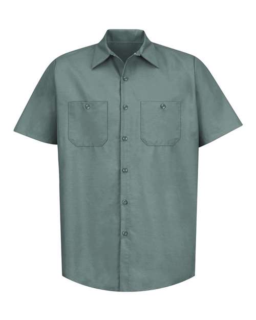 Red Kap Industrial Short Sleeve Work Shirt - Tall Sizes SP24T - Light Green