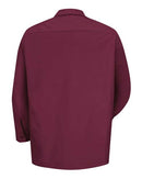 Red Kap Industrial Long Sleeve Work Shirt - Tall Sizes SP14T - Burgundy