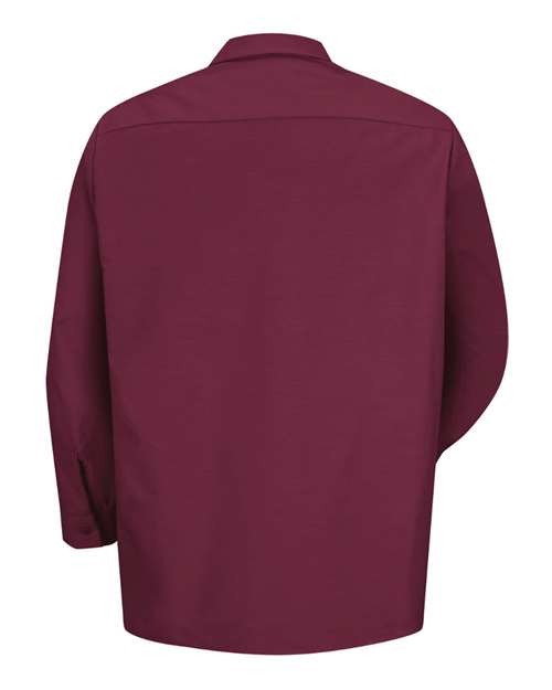 Red Kap Industrial Long Sleeve Work Shirt - Tall Sizes SP14T - Burgundy