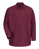 Red Kap Industrial Long Sleeve Work Shirt - Tall Sizes SP14T - Burgundy
