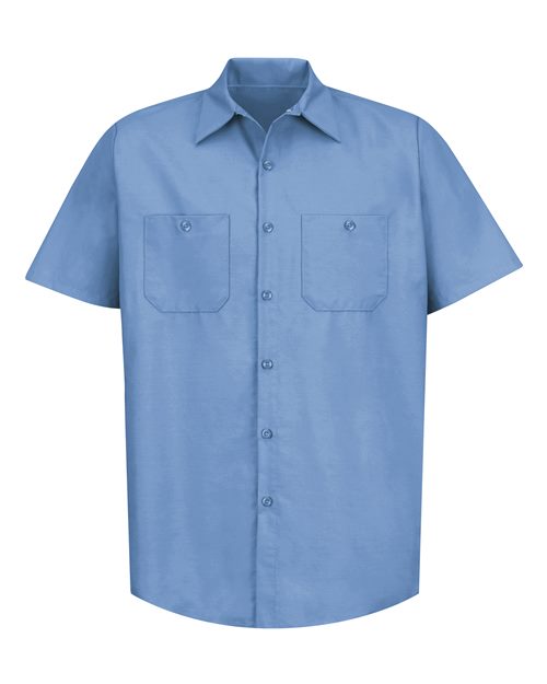 Red Kap Industrial Short Sleeve Work Shirt - Tall Sizes SP24T - Light Blue