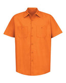 Red Kap Industrial Short Sleeve Work Shirt - Tall Sizes SP24T - Orange