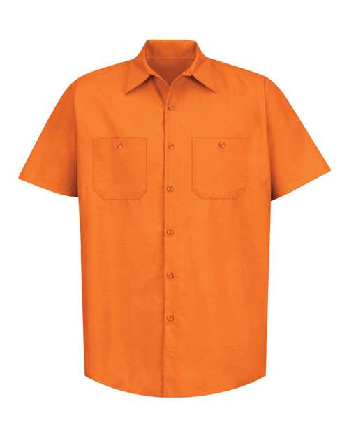 Red Kap Industrial Short Sleeve Work Shirt - Tall Sizes SP24T - Orange
