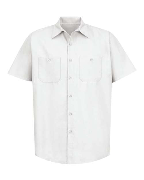 Red Kap Industrial Short Sleeve Work Shirt - Tall Sizes SP24T - White